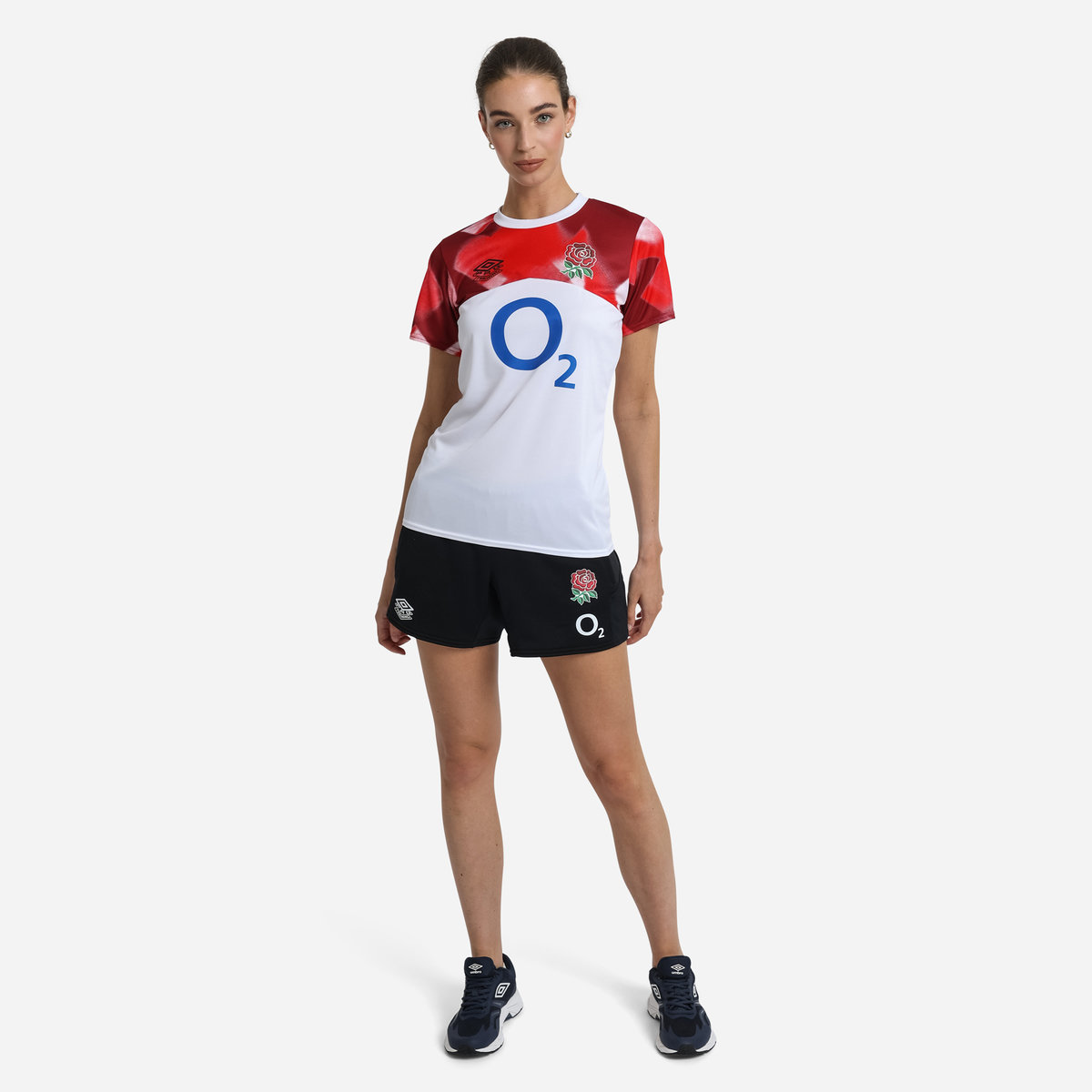 Umbro England Rugby 22/23 Warm Up Jersey Futbol Jersey Beyaz Kırmızı | TR-49721