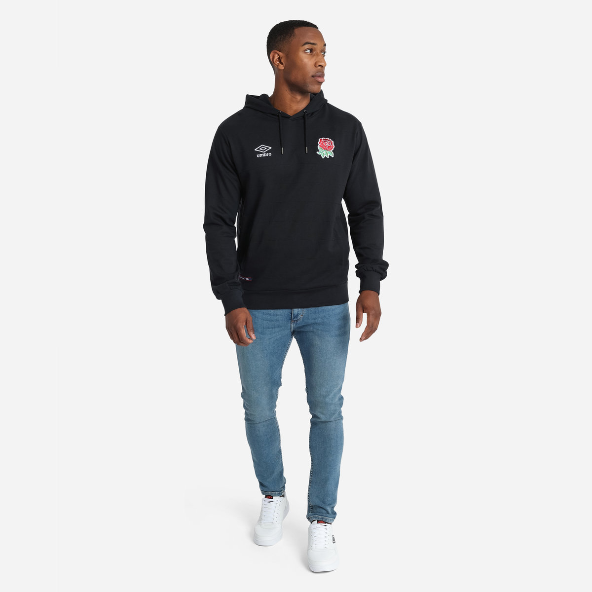 Umbro England Rugby Klasik Kapitone Hoodie Futbol Kapüşonlular Siyah | TR-58717