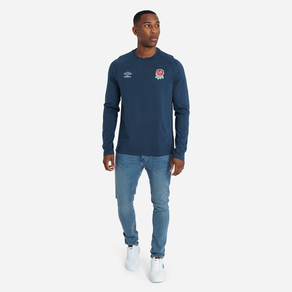 Umbro England Rugby Klasik Raglan Tee Futbol Tişört Lacivert | TR-22234