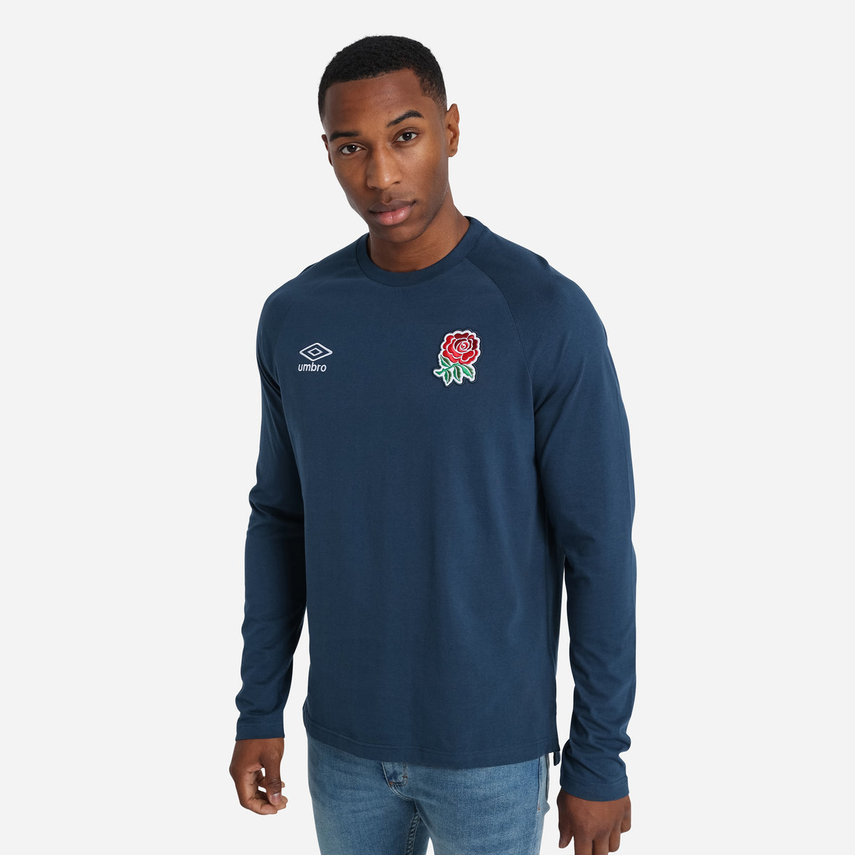 Umbro England Rugby Klasik Raglan Tee Futbol Tişört Lacivert | TR-22234