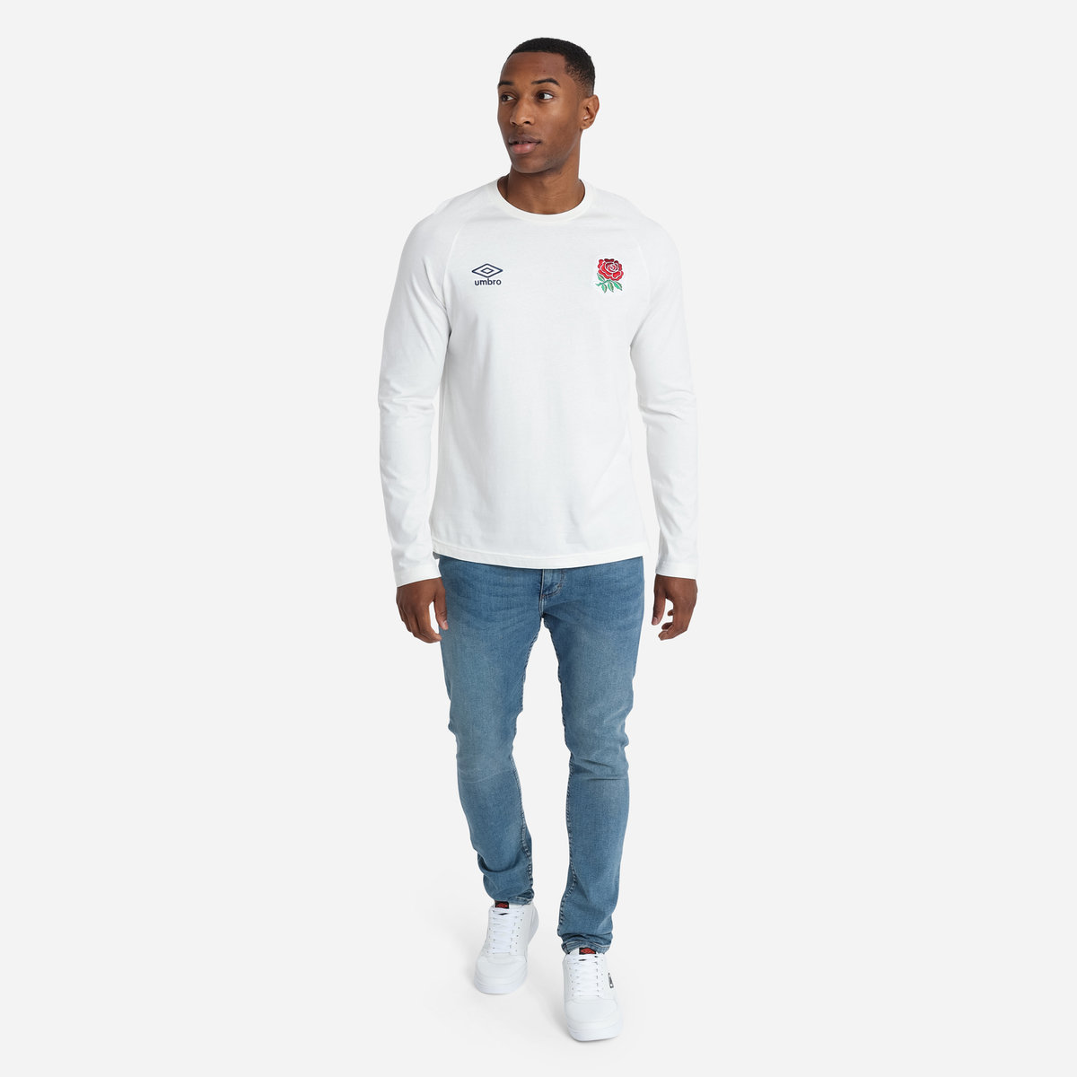 Umbro England Rugby Klasik Raglan Tee Futbol Tişört Beyaz | TR-77256