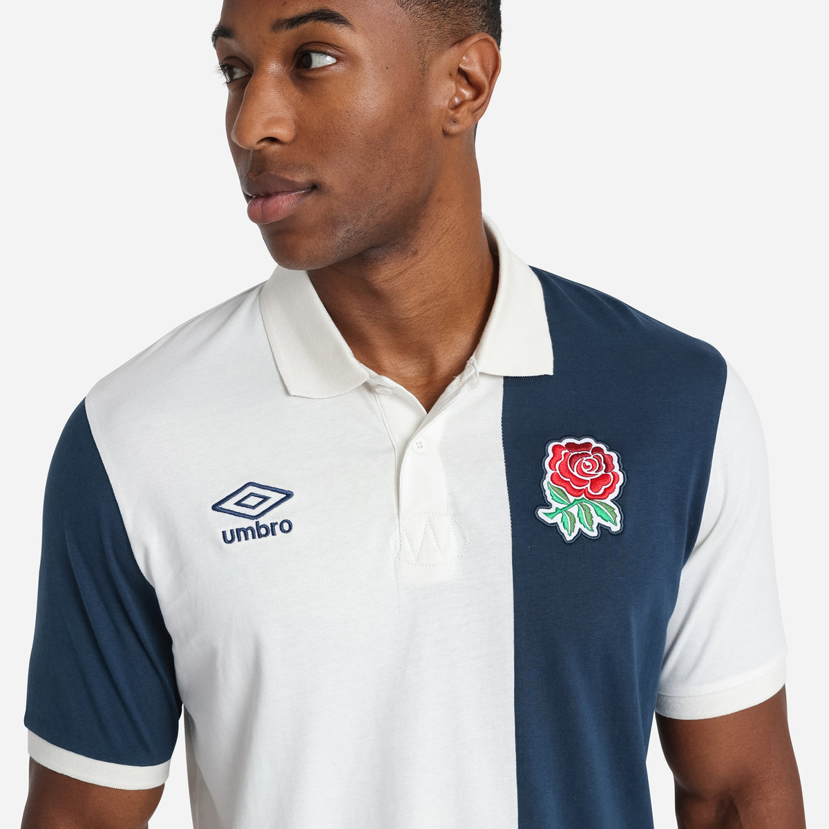 Umbro England Rugby Klasik Stripe Polo Futbol Pololar Beyaz Lacivert | TR-56584