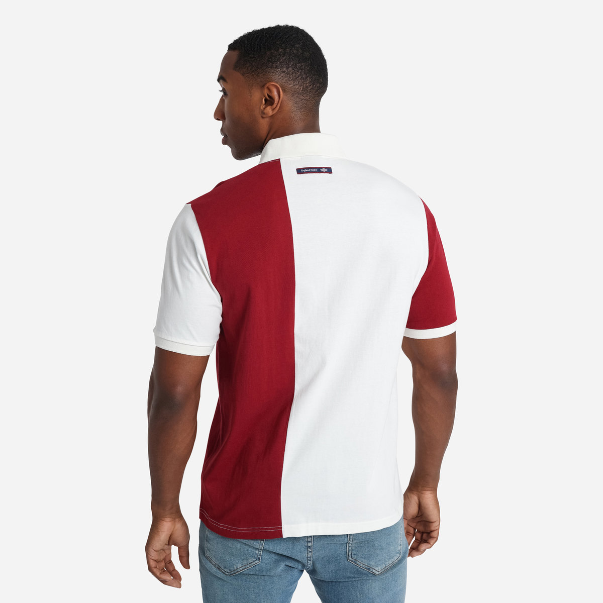 Umbro England Rugby Klasik Stripe Polo Futbol Pololar Beyaz Kırmızı | TR-80362