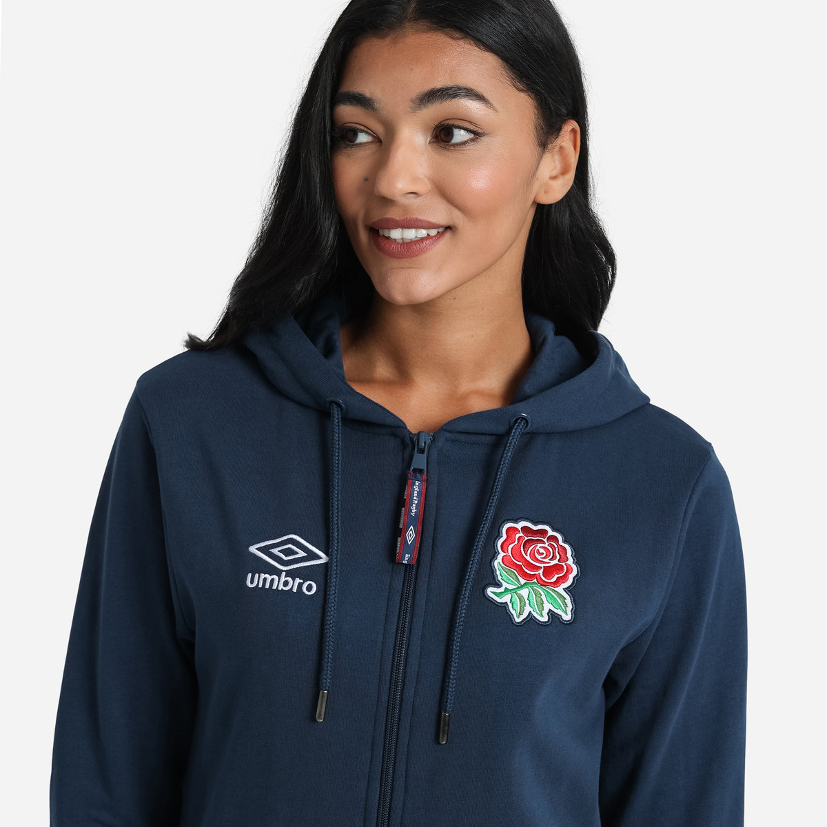 Umbro England Rugby Klasik Zip Hoodie Futbol Kapüşonlular Lacivert | TR-65607