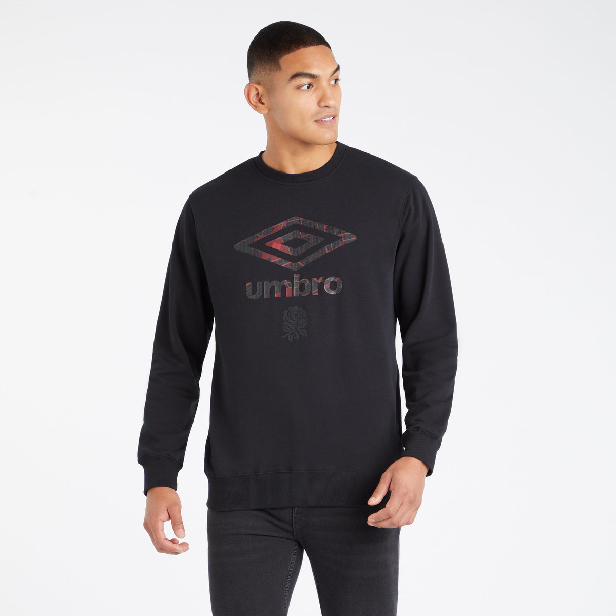 Umbro England Rugby Navigation Sweatshirt Futbol Sweats Siyah | TR-94428