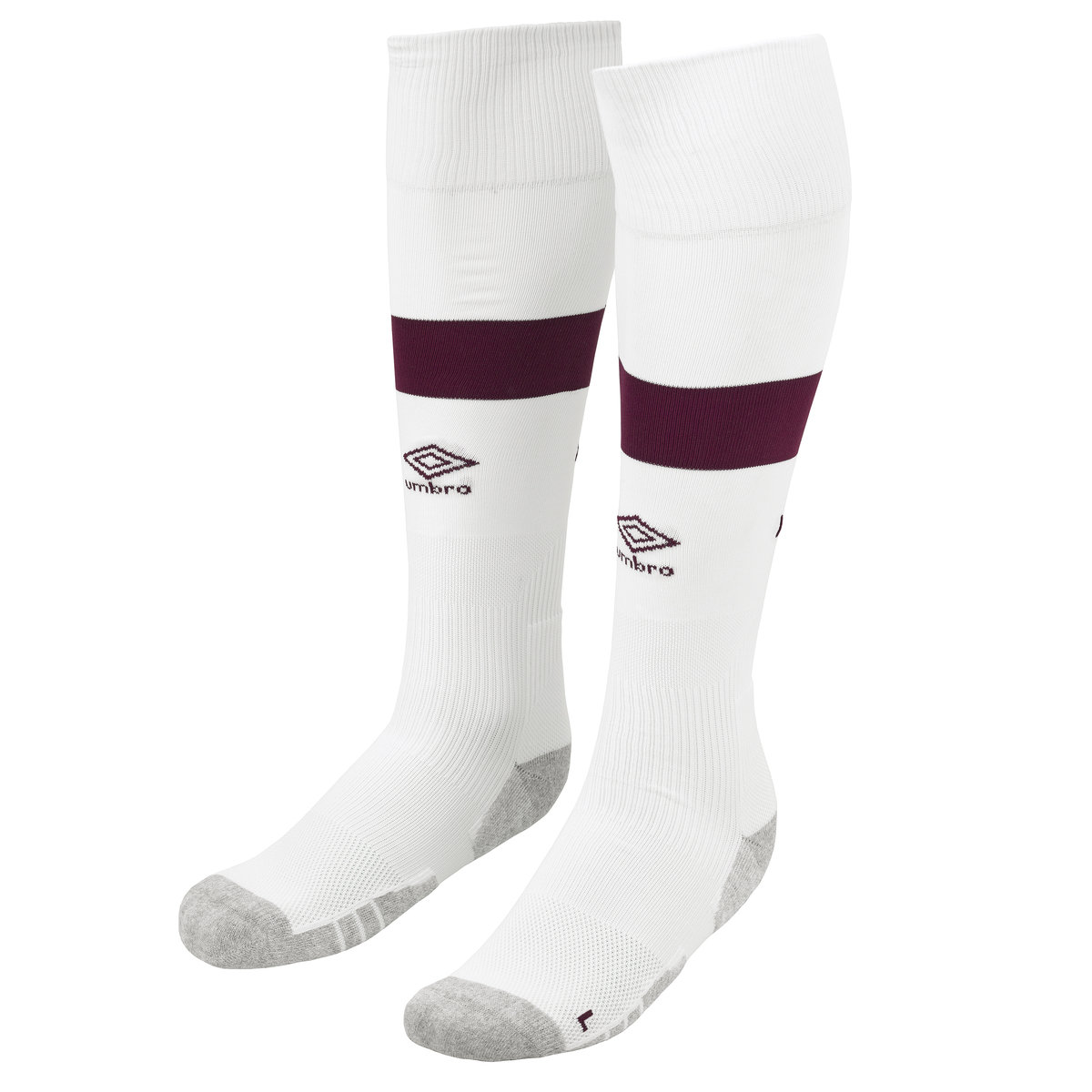 Umbro Heart Of Midlothian F.c. 22/23 Away Sock Futbol Çorap Beyaz Koyu Kırmızı | TR-07691