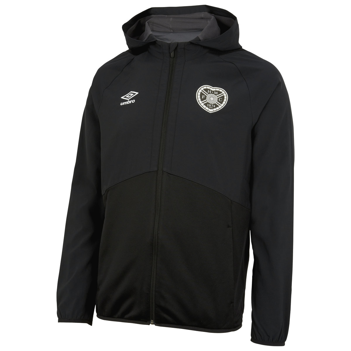 Umbro Heart Of Midlothian F.c. 22/23 Kukuletalı Jacket Futbol Ceket Siyah | TR-61209