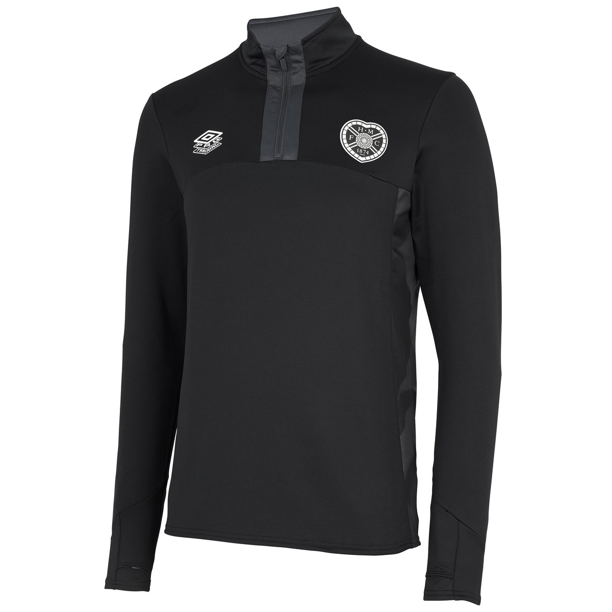 Umbro Heart Of Midlothian F.c. 22/23 Quarter Zip Top Junior Futbol Uzun Kollu Üstler Siyah | TR-32230