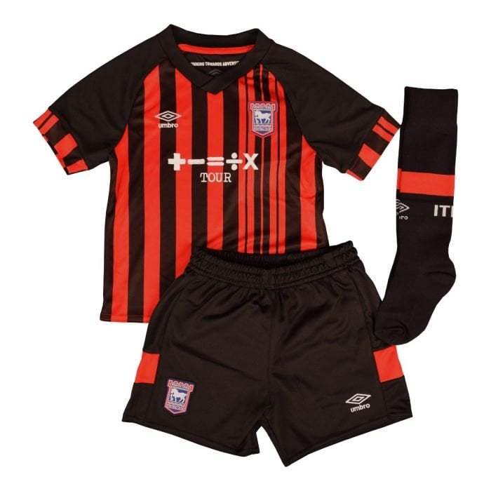 Umbro Ipswich Town 22/23 Away Infant Kit Futbol Jersey Kırmızı Siyah | TR-75930