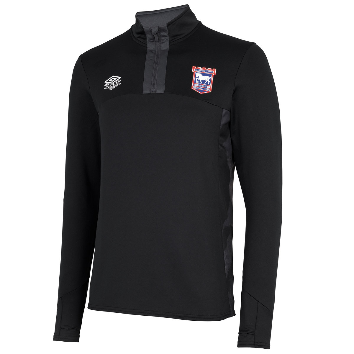 Umbro Ipswich Town 22/23 Quarter Zip Top Futbol Uzun Kollu Üstler Siyah | TR-24447