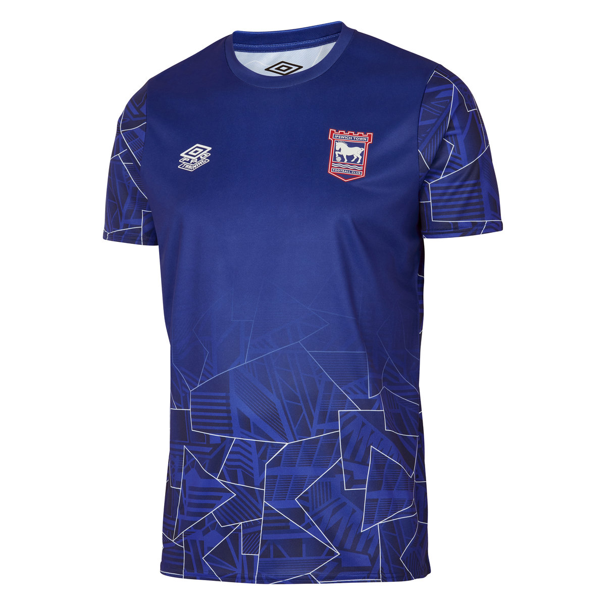 Umbro Ipswich Town 22/23 Warm Up Jersey Junior Futbol Uzun Kollu Üstler Koyu Mavi Beyaz | TR-81272