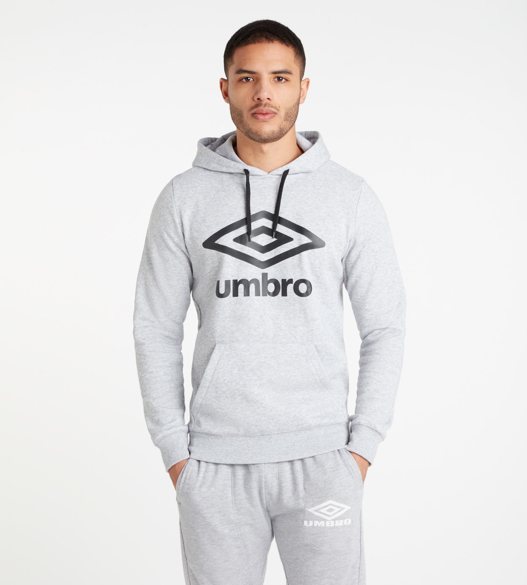 Umbro Large Logo Hoodie Erkek Kapüşonlular Gri Siyah | TR-35224