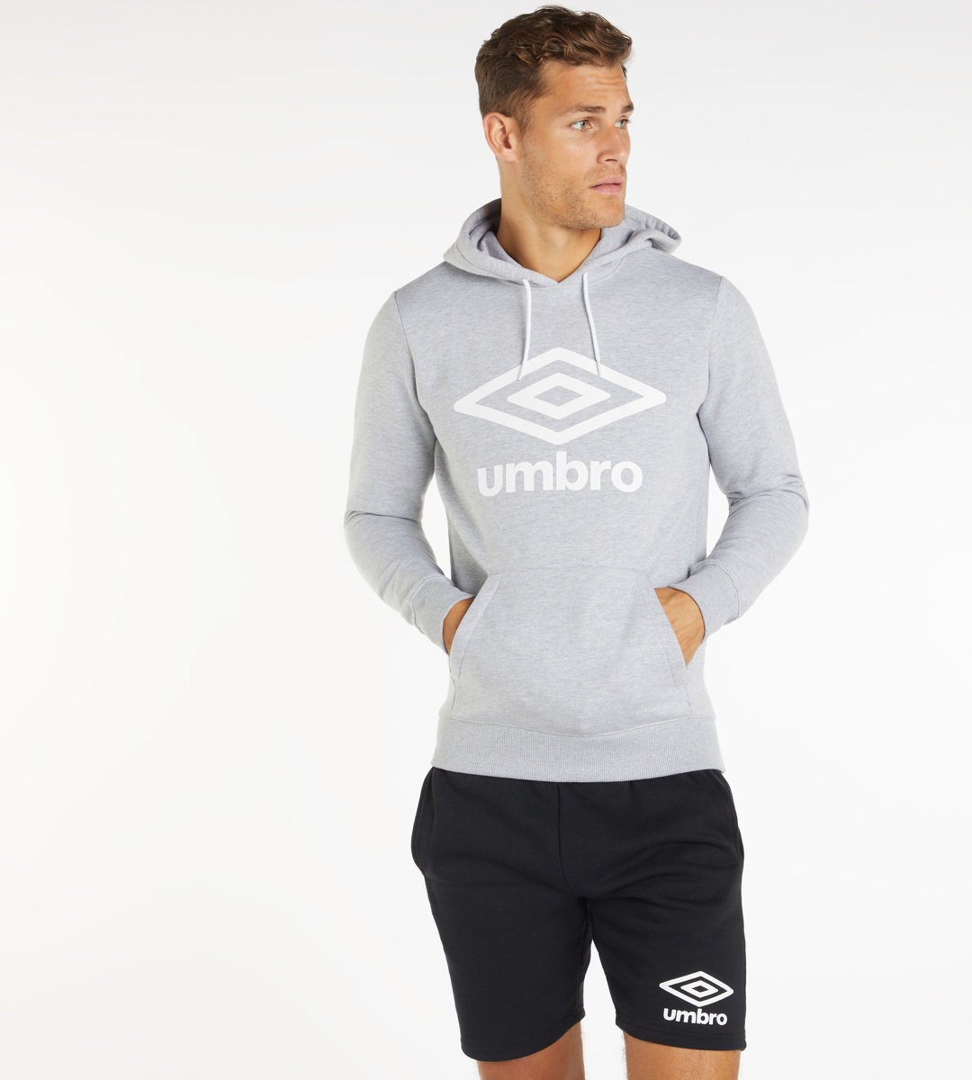 Umbro Large Logo Oh Hoodie Erkek Kapüşonlular Gri | TR-98564