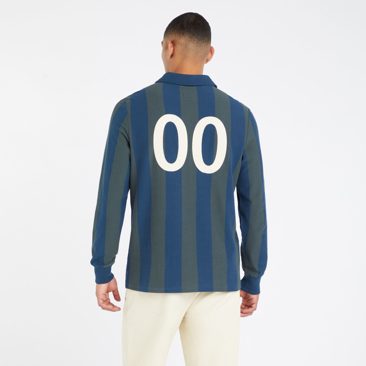 Umbro Long Sleeve Stripe Jersey Erkek Üstler Açık Gri Mavi | TR-78425