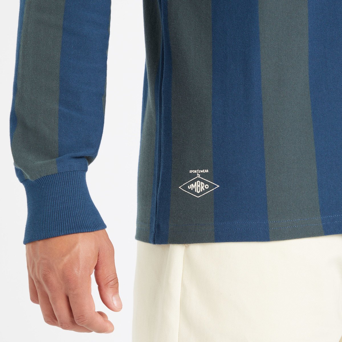 Umbro Long Sleeve Stripe Jersey Erkek Üstler Açık Gri Mavi | TR-78425