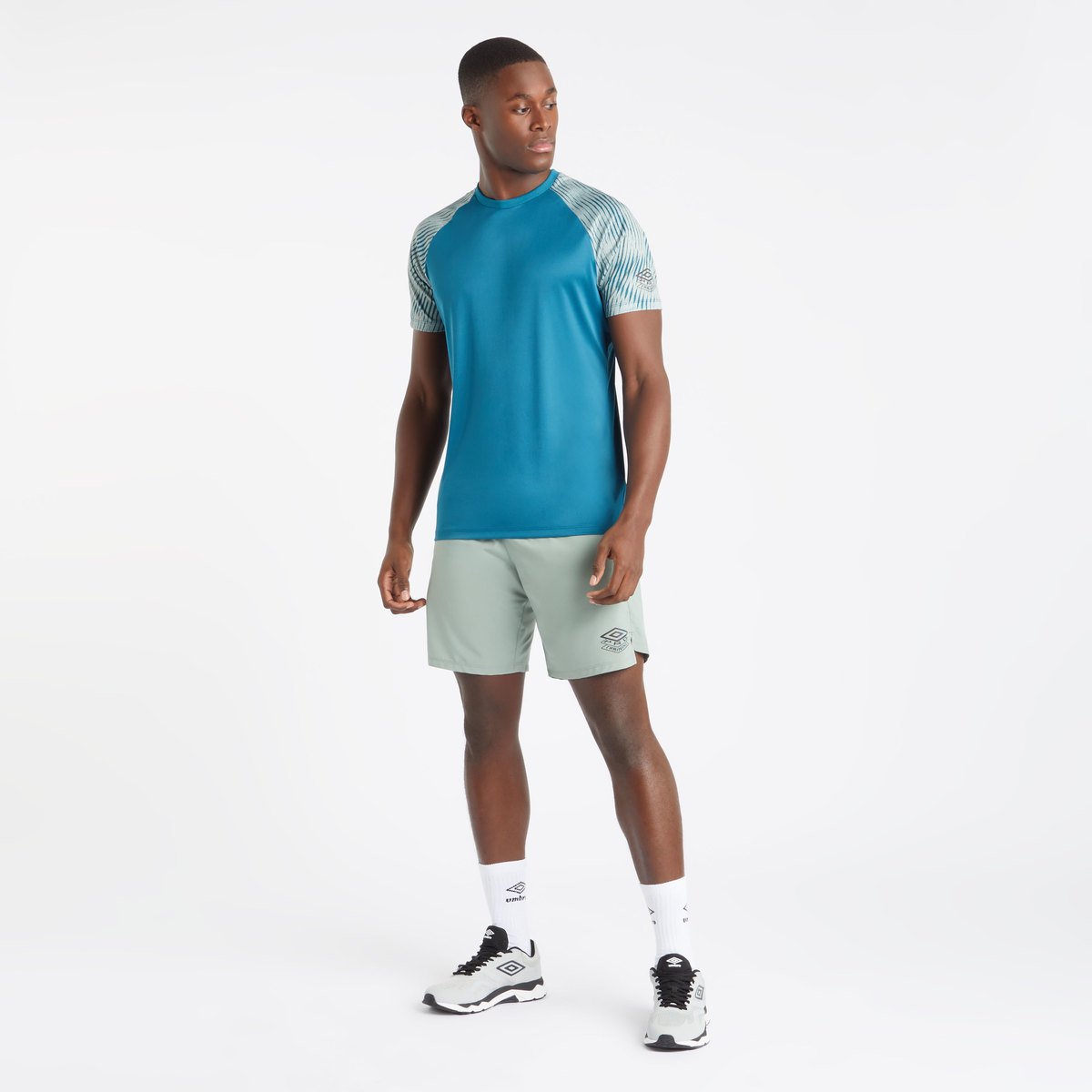 Umbro Pro Antrenman Baskılı Sleeve Jersey Erkek Jersey Mavi Mercan Yeşil | TR-48804