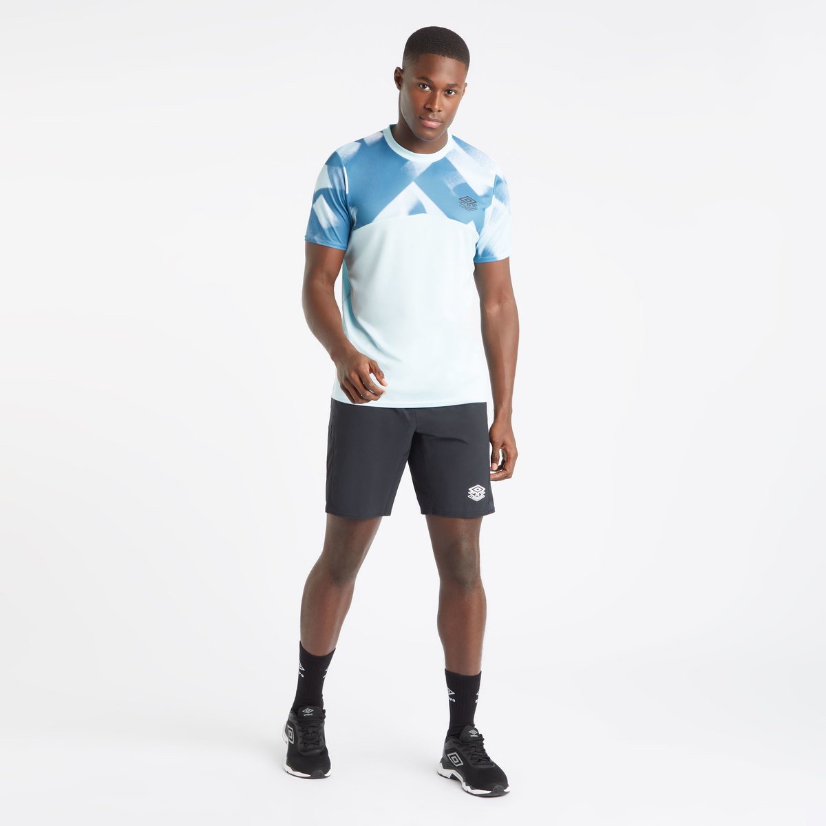 Umbro Pro Antrenman Gym Tee Erkek Tişört Mavi Beyaz | TR-04315