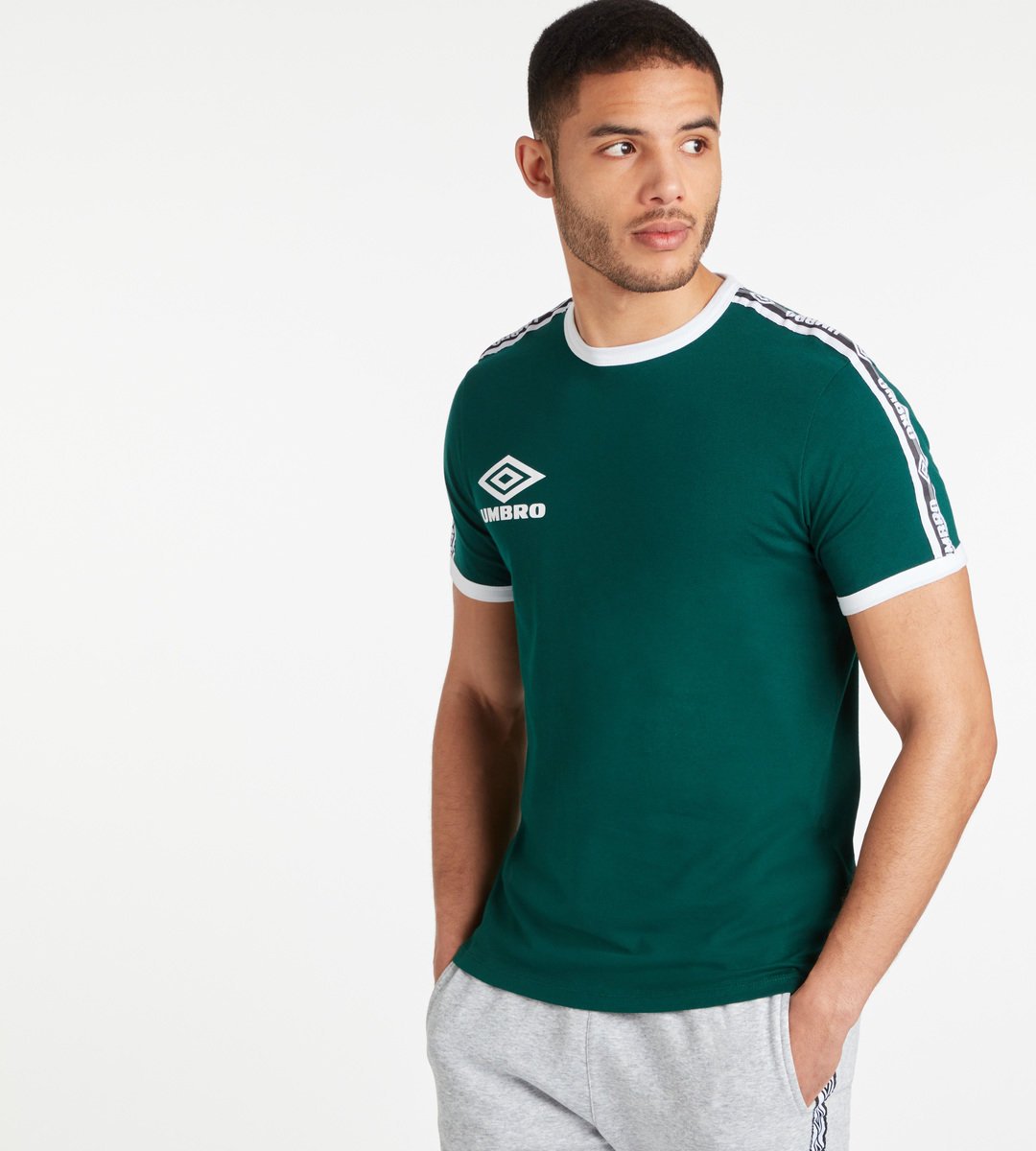 Umbro Ringer Tee Erkek Tişört Yeşil Beyaz | TR-21823