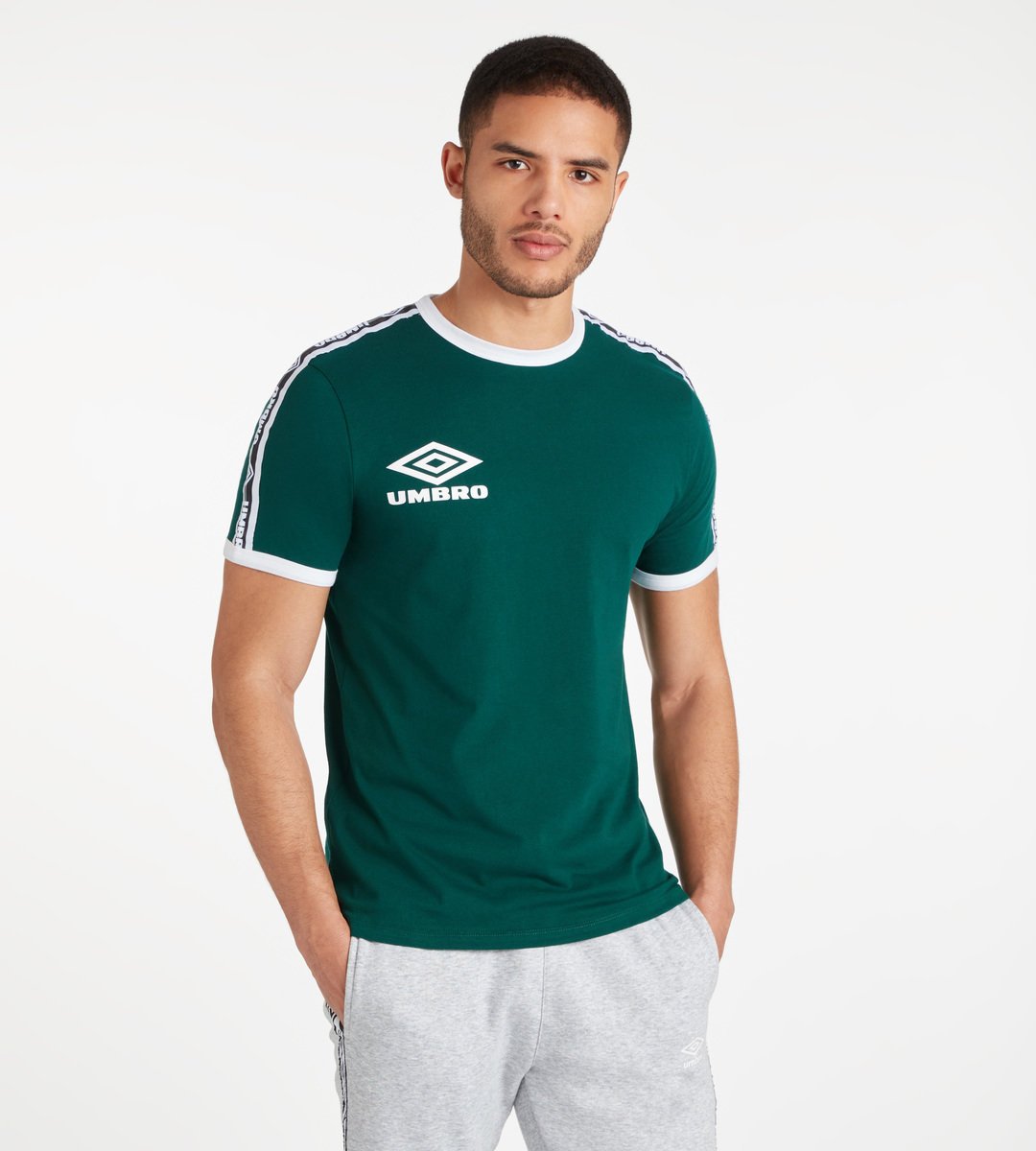 Umbro Ringer Tee Erkek Tişört Yeşil Beyaz | TR-21823