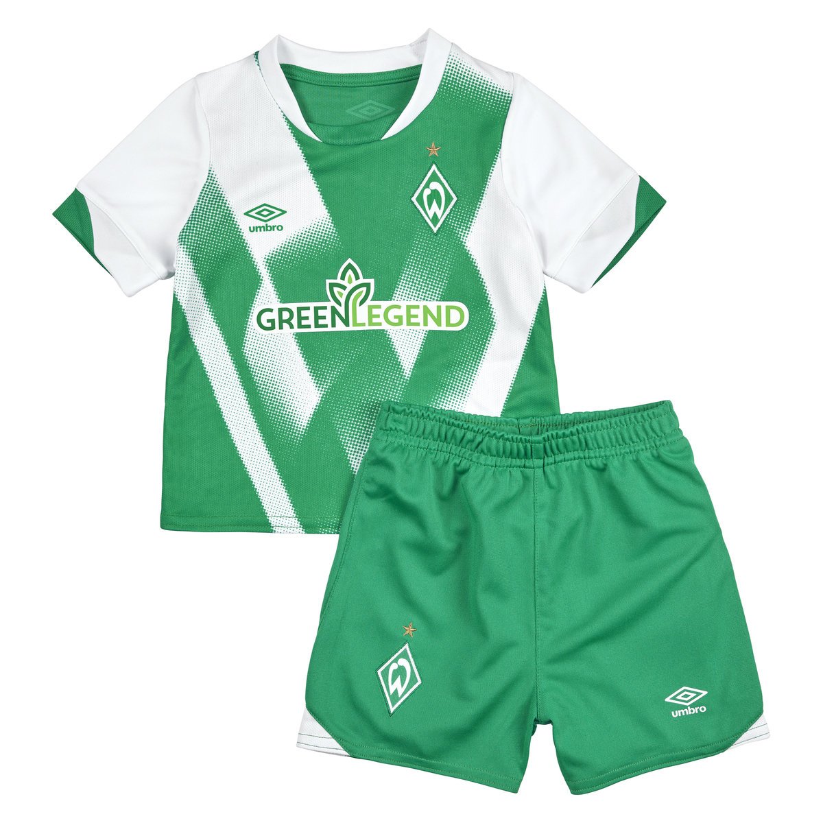 Umbro Werder Bremen 22/23 Home Baby Kit Futbol Futbol Jersey Yeşil Beyaz | TR-56120