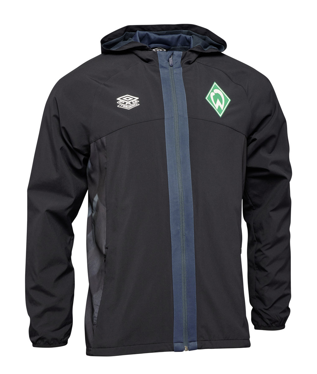 Umbro Werder Bremen 22/23 Shower Jacket Futbol Futbol Ceketleri Siyah Yeşil Lacivert | TR-10799