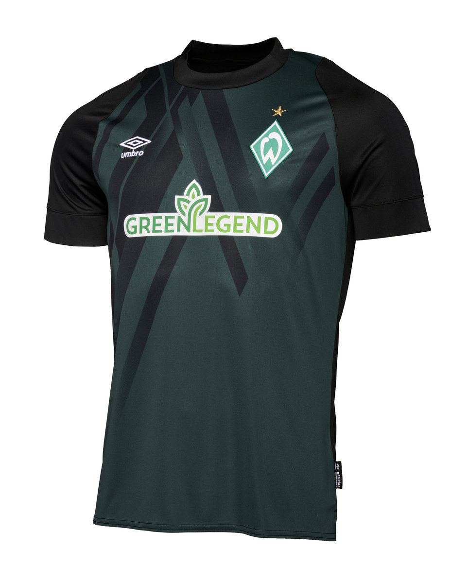 Umbro Werder Bremen 22/23 Third Jersey Junior Futbol Futbol Jersey Koyu Yeşil Siyah | TR-38928