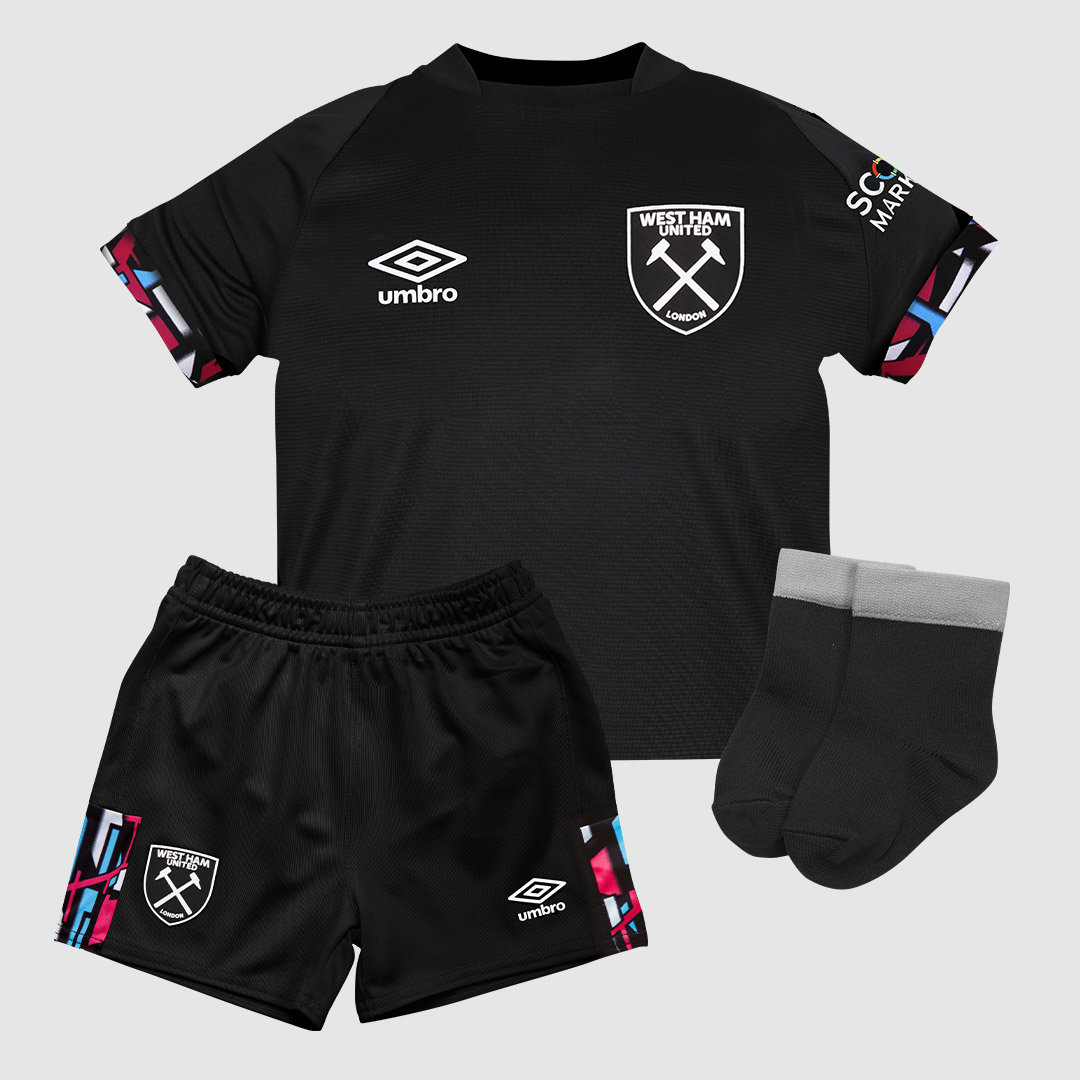 Umbro West Ham Utd 22/23 Away Baby Kit Futbol Jersey Siyah | TR-38726