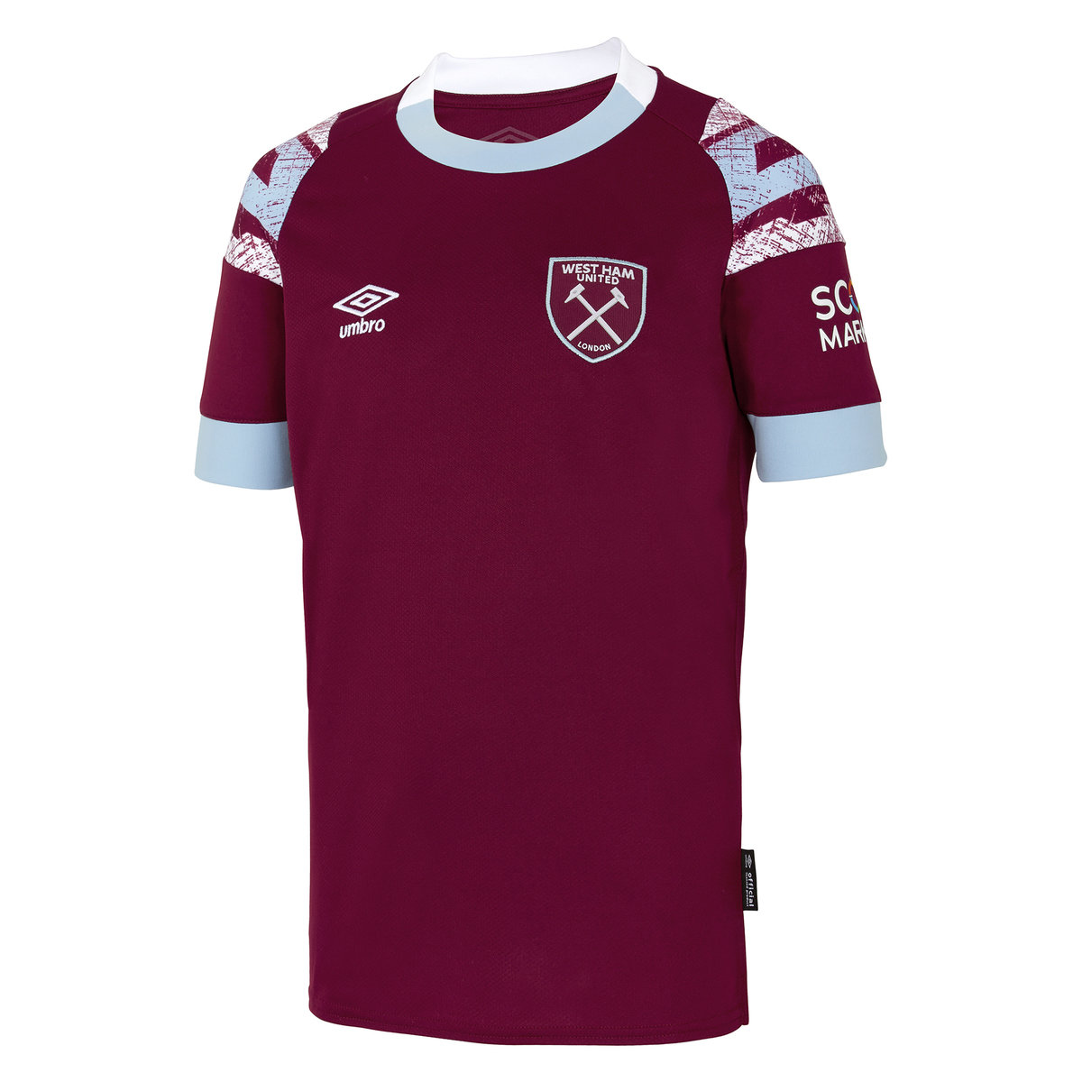 Umbro West Ham Utd 22/23 Home Jersey Futbol Jersey Koyu Kırmızı Mavi | TR-54948