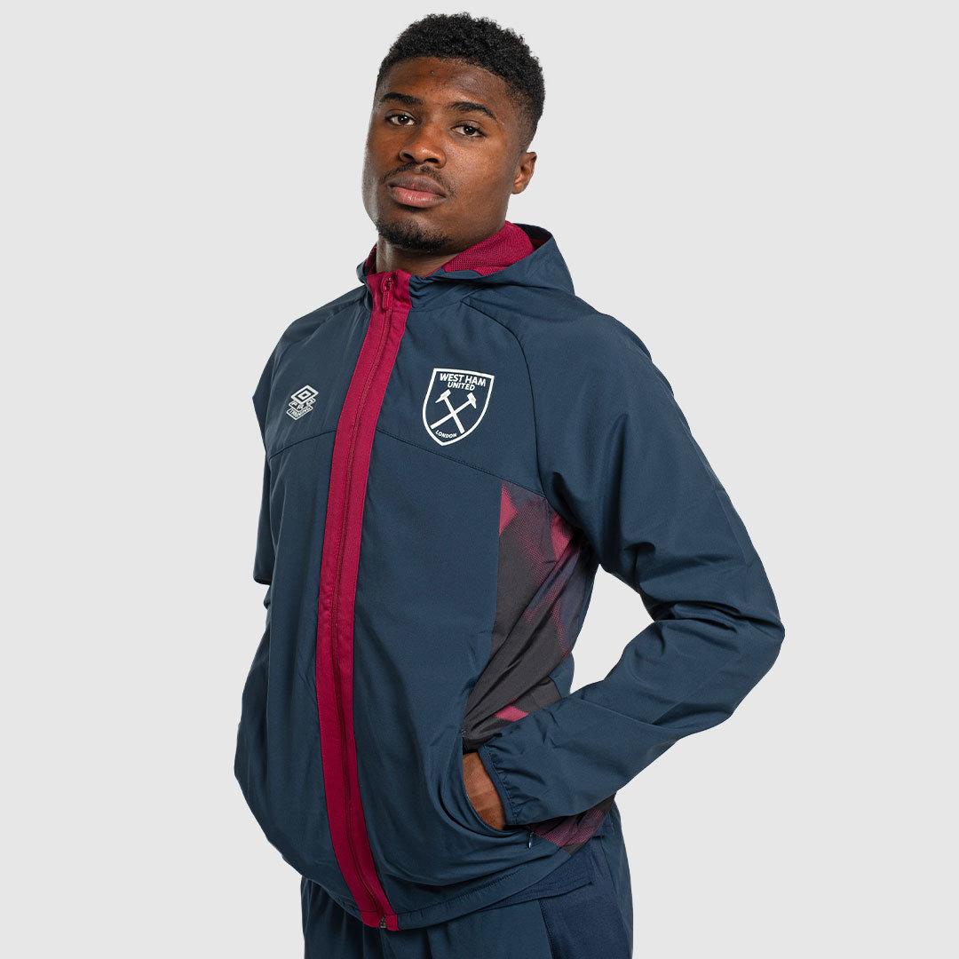 Umbro West Ham Utd 22/23 Shower Jacket Futbol Ceket Koyu Lacivert Kırmızı | TR-30404