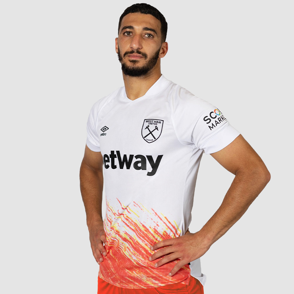 Umbro West Ham Utd 22/23 Third Jersey Futbol Jersey Beyaz Turuncu | TR-02875