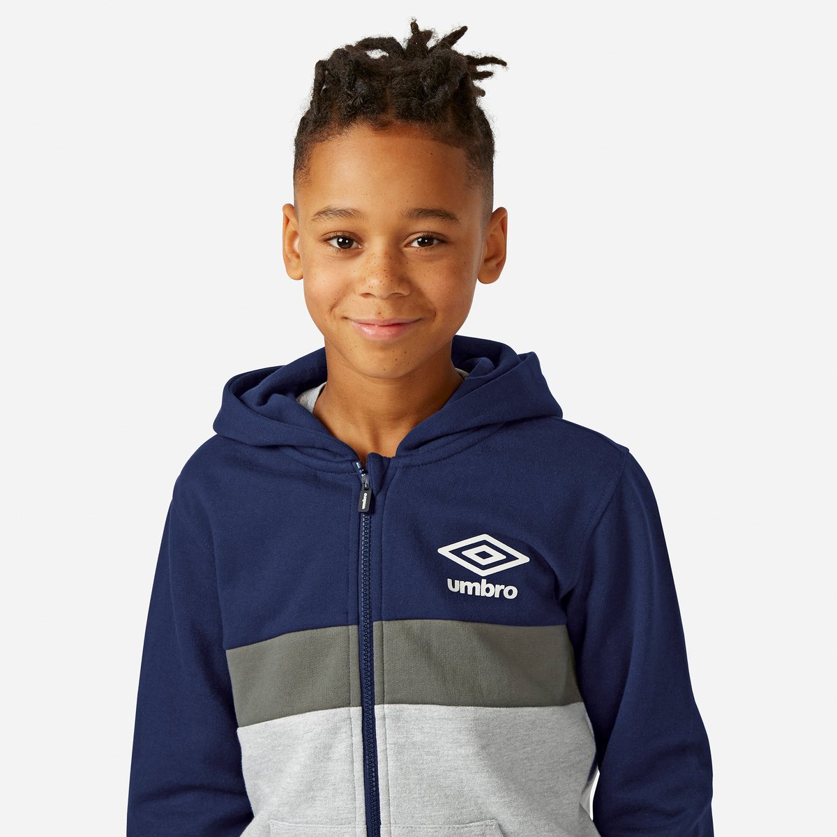 Umbro Zip Through Hoodie Çocuk Kapüşonlular Gri Lacivert Yeşil | TR-74965