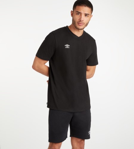 Umbro Club Leisure Crew Tee Erkek Tişört Siyah Beyaz | TR-27113