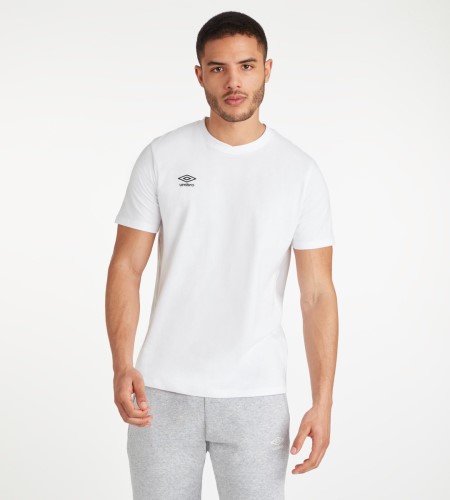 Umbro Club Leisure Crew Tee Erkek Tişört Beyaz Siyah | TR-35075