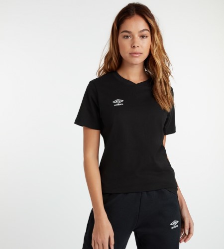 Umbro Club Leisure Crew Tee Kadın Tişört Siyah Beyaz | TR-04035