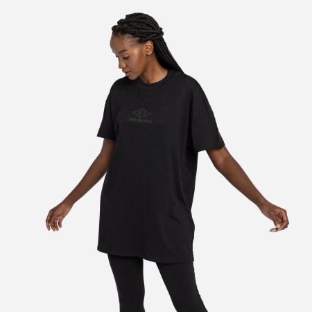 Umbro Diamond Taped Oversized Tee Elbise Kadın Tişört Siyah Siyah | TR-82193