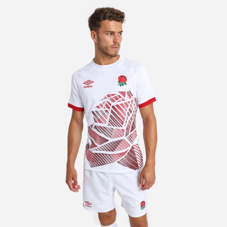 Umbro England Rugby 22/23 7S Home Replica Jersey Futbol Jersey Beyaz Kırmızı | TR-70764