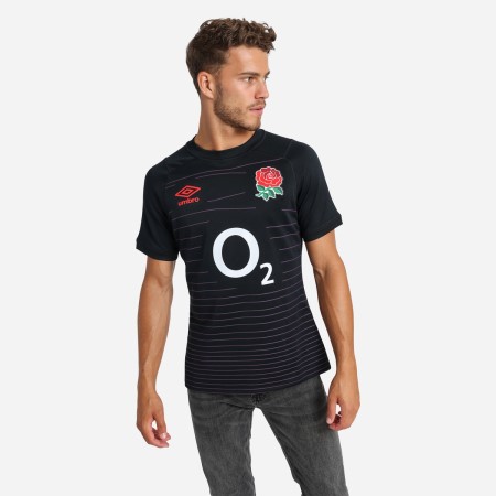 Umbro England Rugby 22/23 Alternate Replica Jersey Futbol Jersey Siyah Kırmızı | TR-80165