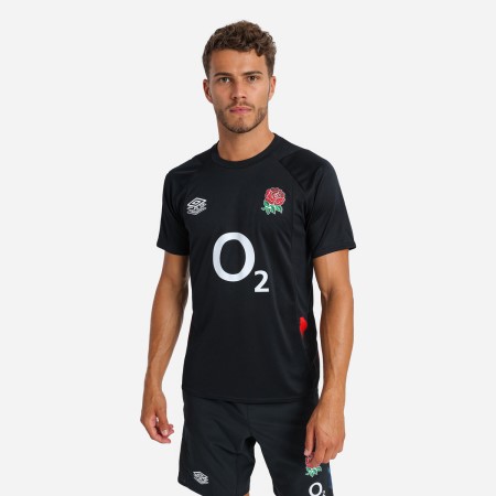 Umbro England Rugby 22/23 Gym Tee Futbol Tişört Siyah Kırmızı Koyu Mor | TR-22899