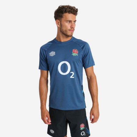 Umbro England Rugby 22/23 Gym Tee Futbol Tişört Mavi Siyah | TR-98060