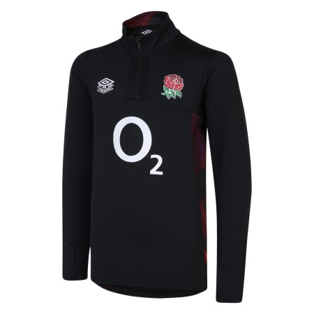 Umbro England Rugby 22/23 Mid Cut Layer Top Junior Futbol Uzun Kollu Üstler Siyah Kırmızı Koyu Mor | TR-34164