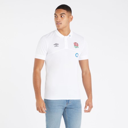 Umbro England Rugby 22/23 Poly Polo Futbol Pololar Beyaz | TR-73906