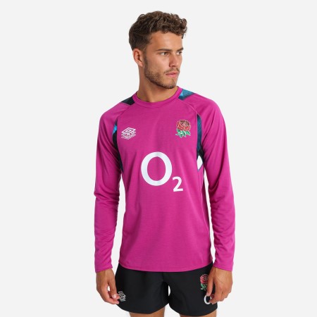 Umbro England Rugby 22/23 Relaxed Antrenman Jersey LS Futbol Jersey Bordo Mavi Siyah | TR-63035