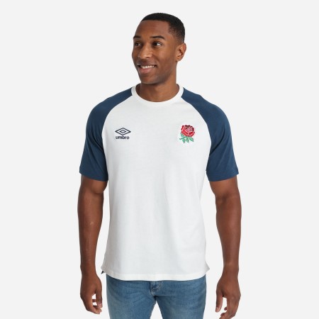 Umbro England Rugby Klasik Tee Futbol Tişört Beyaz Lacivert | TR-57551