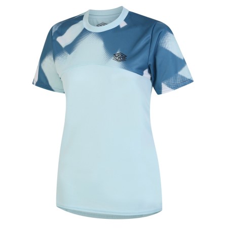 Umbro Pro Antrenman Gym Tee Kadın Tişört Mavi Beyaz | TR-25121