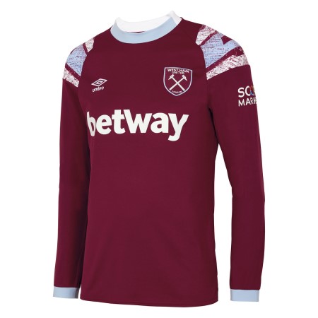 Umbro West Ham Utd 22/23 Home Long Sleeve Jersey Futbol Jersey Koyu Kırmızı Mavi | TR-17000